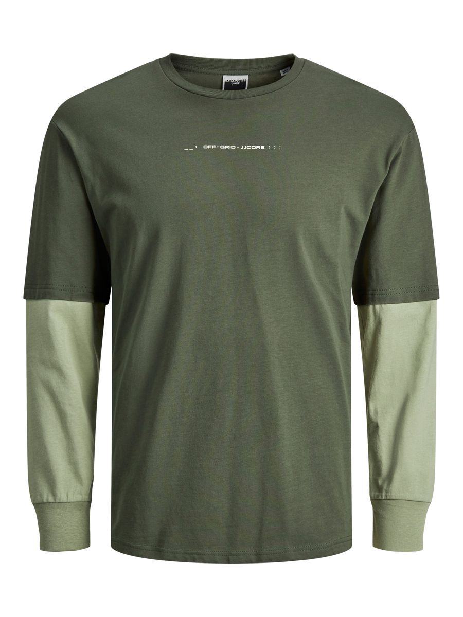 Jack & Jones Kace Langarm Rundhalsausschnitt T-shirt M Forest Night / Relax günstig online kaufen