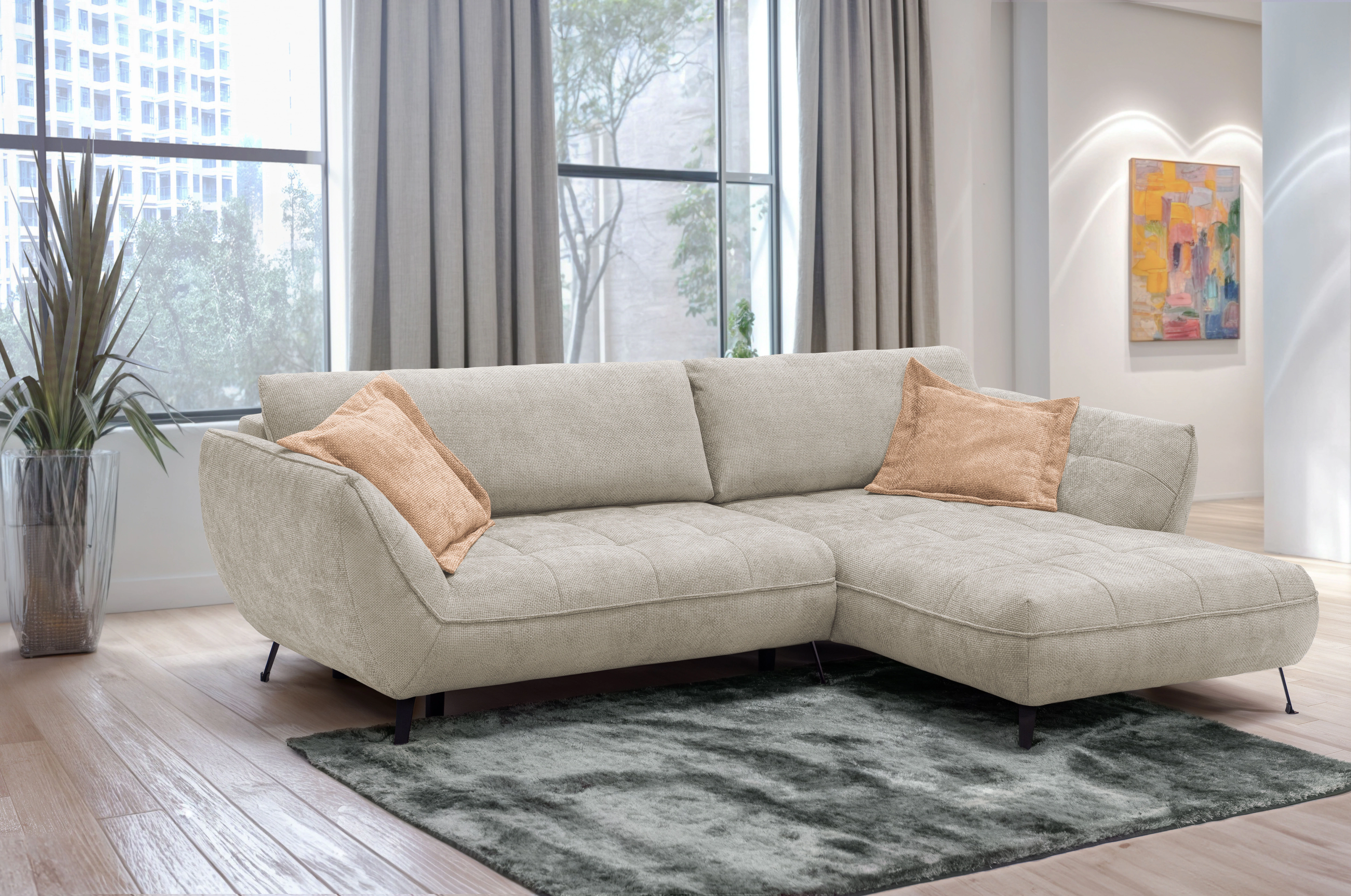 exxpo - sofa fashion Ecksofa Samoa, bequem und modern, mit Easy-Lift-Bettfu günstig online kaufen