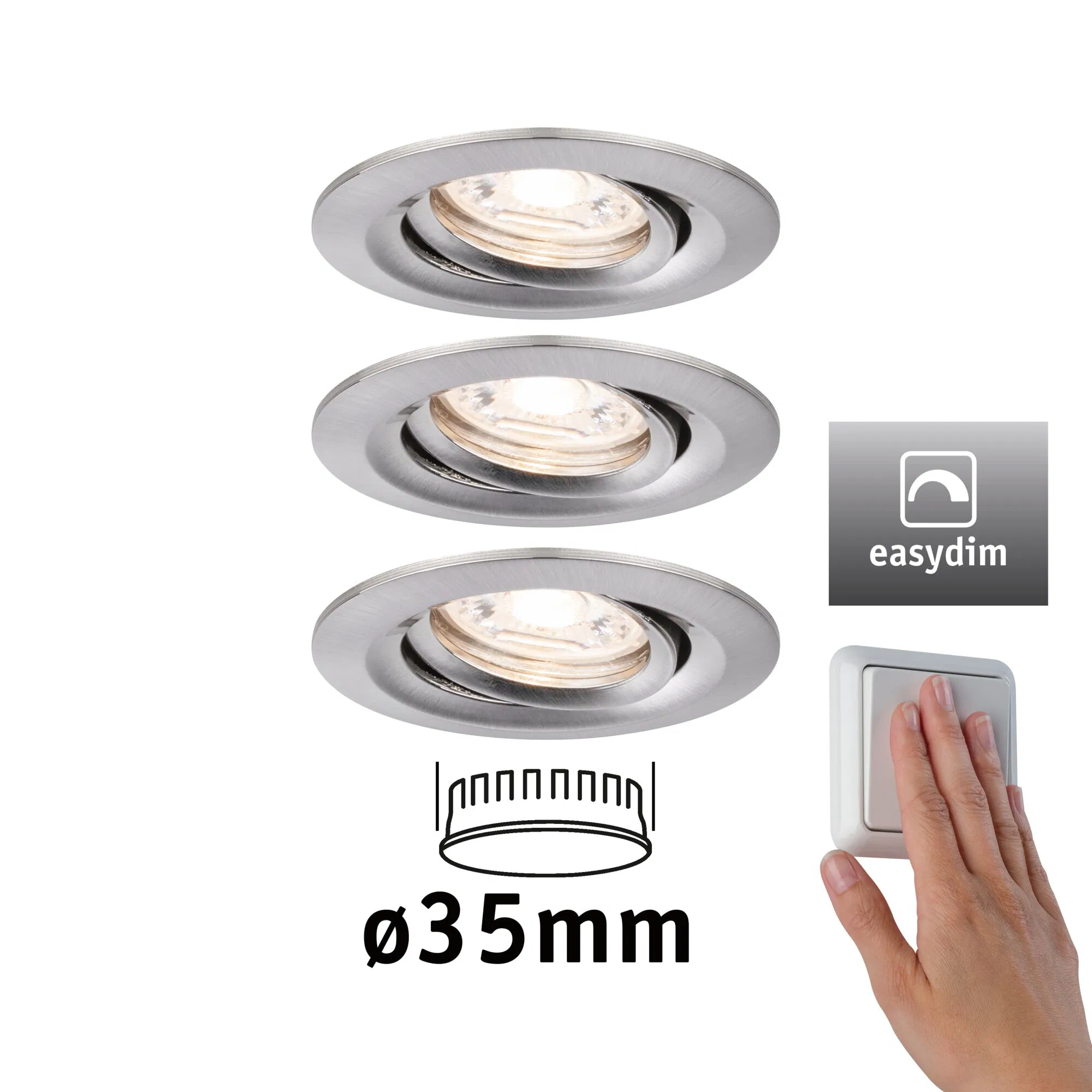 Paulmann "LED Einbauleuchte Easy Dim Nova Mini Plus Coin Basisset schwenkba günstig online kaufen