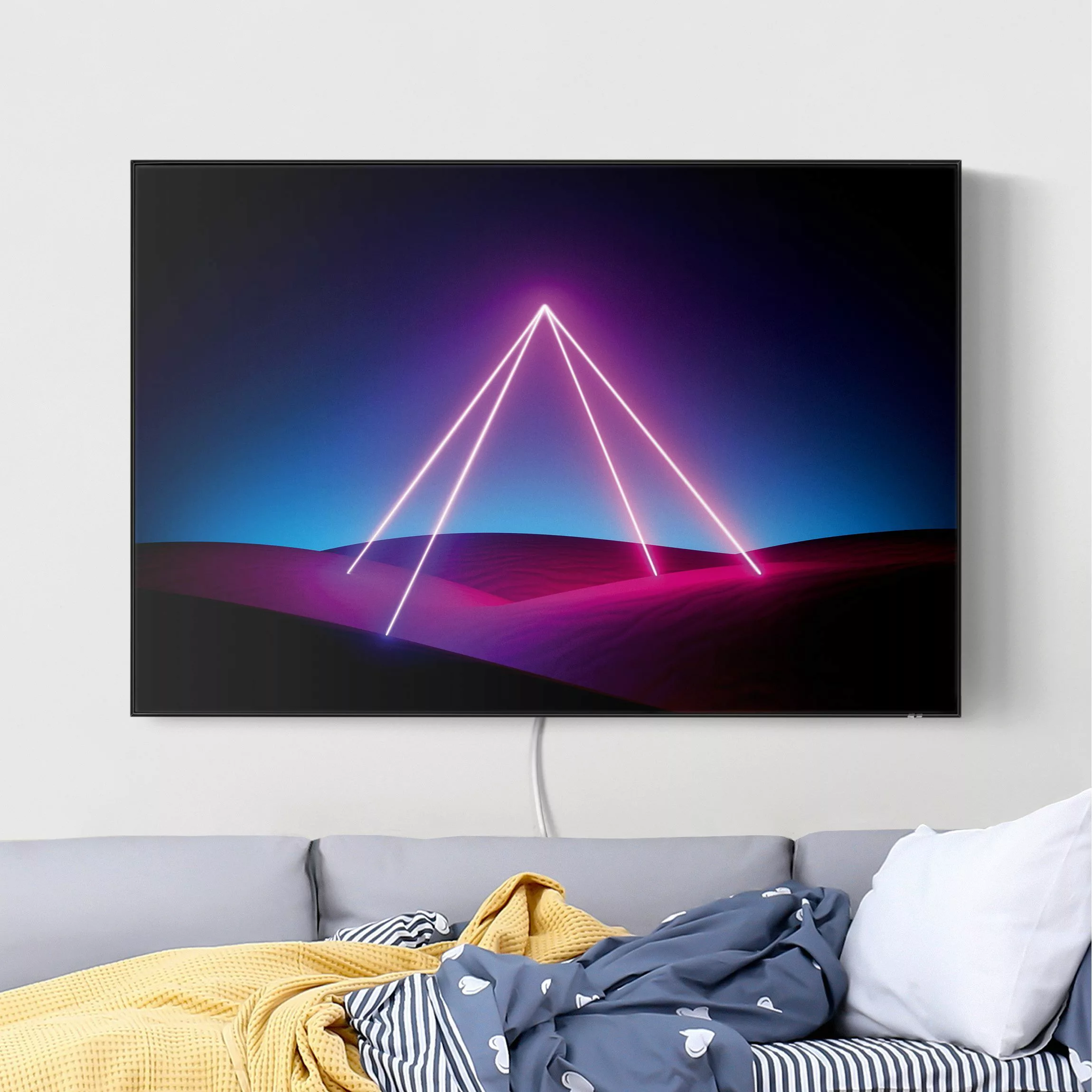 LED-Wechselbild Neonlichtpyramide günstig online kaufen