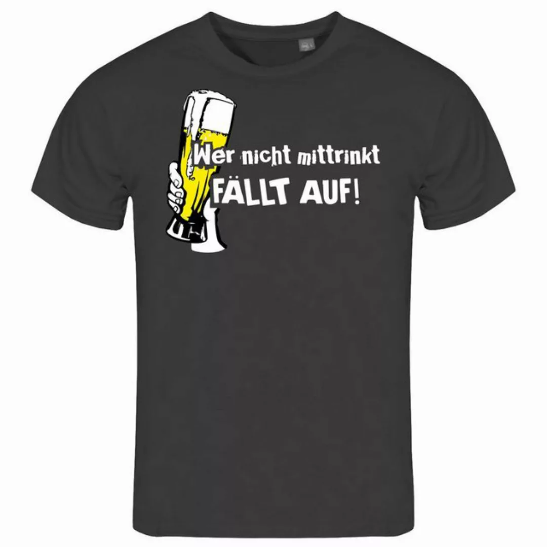 deinshirt Print-Shirt Herren T-Shirt Wer nicht mittrinkt fällt auf Funshirt günstig online kaufen