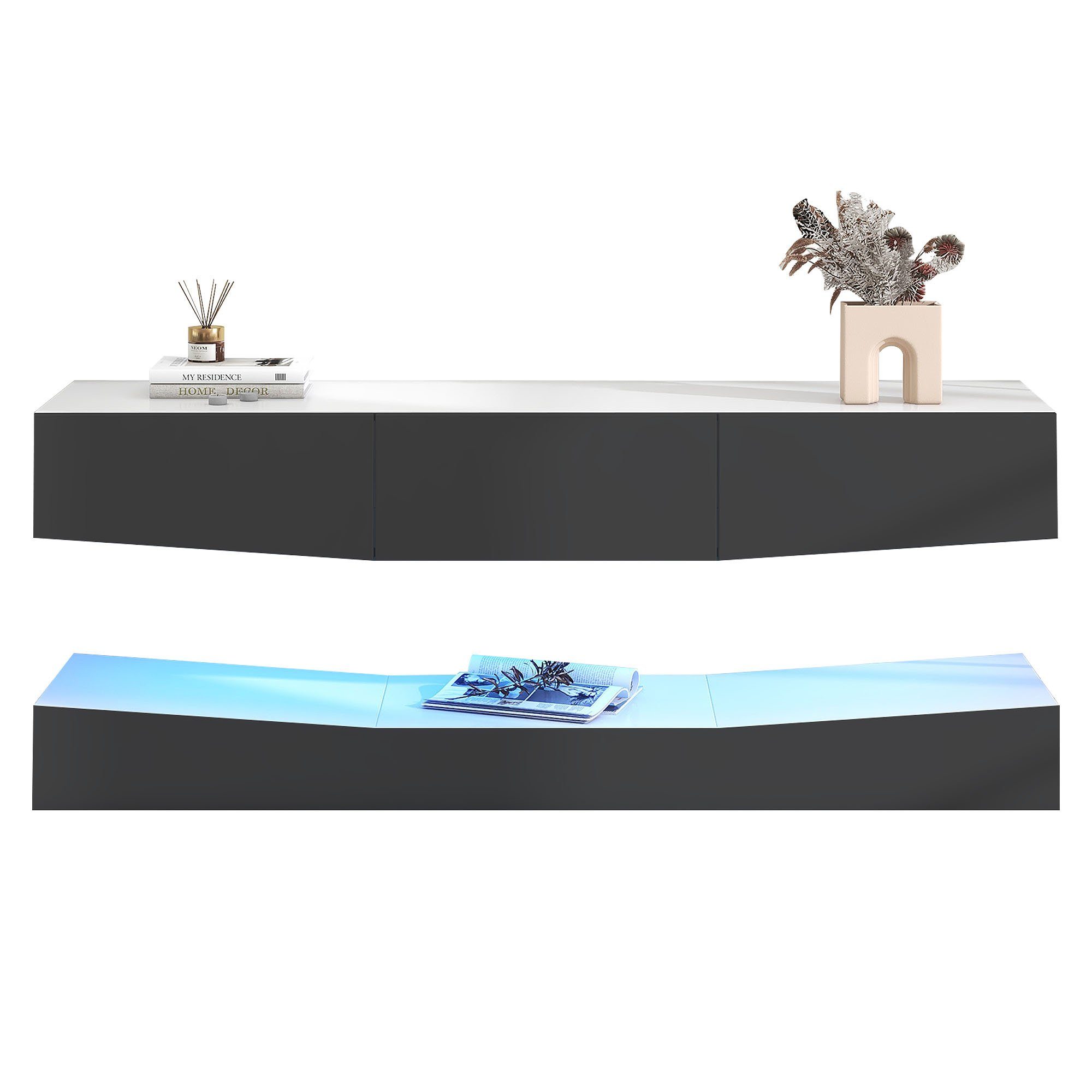 Merax Lowboard Hochglanz Front mit LED günstig online kaufen