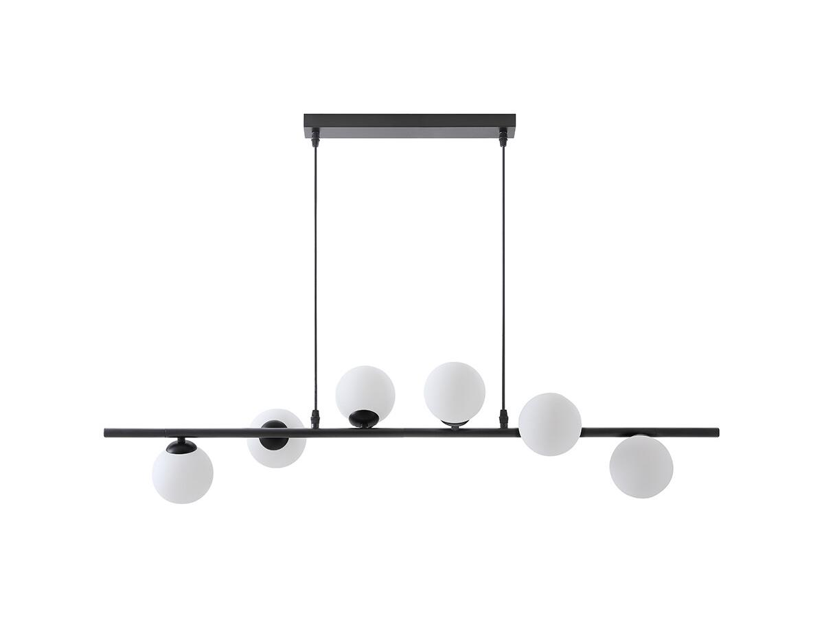 Hängeleuchte - Metall & Glas - 6 Kugeln - 100 x 24,5 cm - Schwarz matt - IN günstig online kaufen