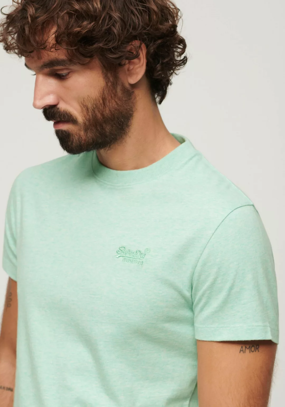 Superdry T-Shirt VINTAGE LOGO EMB TEE Punch Pink Marl günstig online kaufen