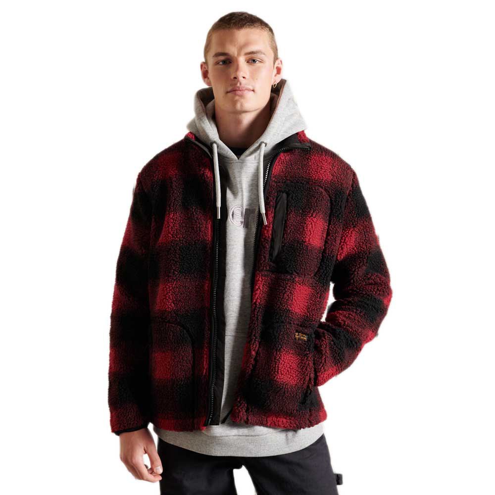 Superdry Sherpa Workwear Jacke M Black / Red günstig online kaufen