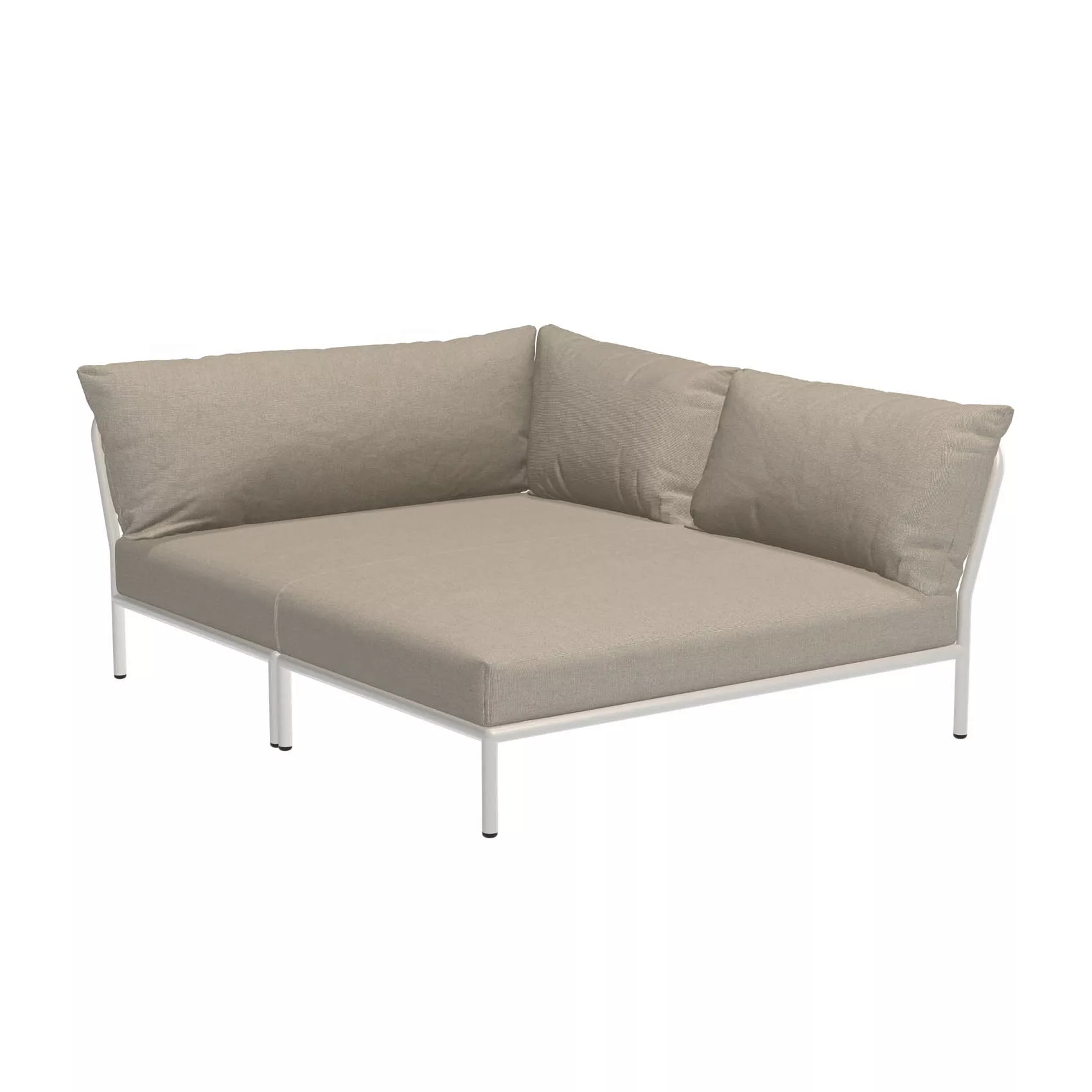 LEVEL2 Outdoor Eck-Sofa Lounge-Modul 5 Asche Weiß Rechts günstig online kaufen