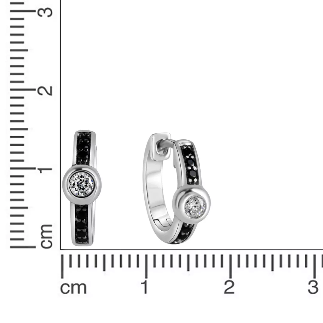CELESTA Paar Creolen »925 Silber mit Zirkoniasteinen schwarz und weiß« günstig online kaufen