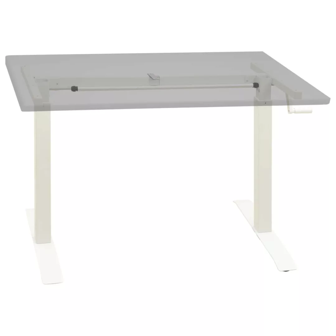 Schreibtisch-gestell Manuell Höhenverstellbar Handkurbel Weiß günstig online kaufen