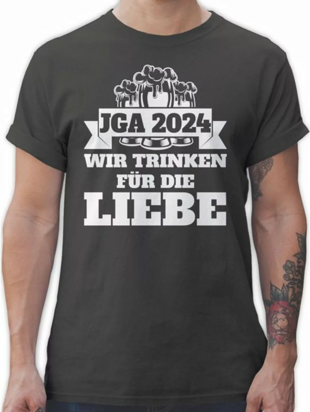 Shirtracer T-Shirt JGA 2024 - Wir trinken für die Liebe JGA Männer günstig online kaufen