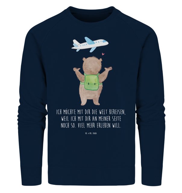 Mr. & Mrs. Panda Longpullover Größe M Bär Flugzeug - French Navy - Geschenk günstig online kaufen