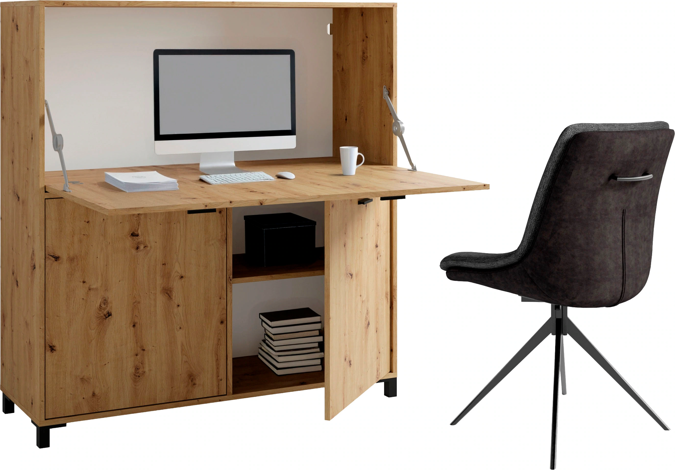 byLIVING Sekretär "Montana", platzsparende Arbeitslösung mit viel Stauraum, günstig online kaufen