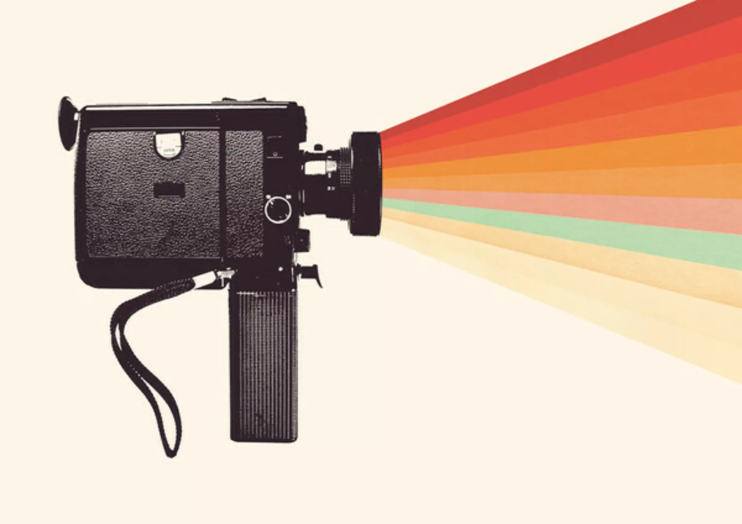 Poster / Leinwandbild - Movie Camera Rainbow günstig online kaufen
