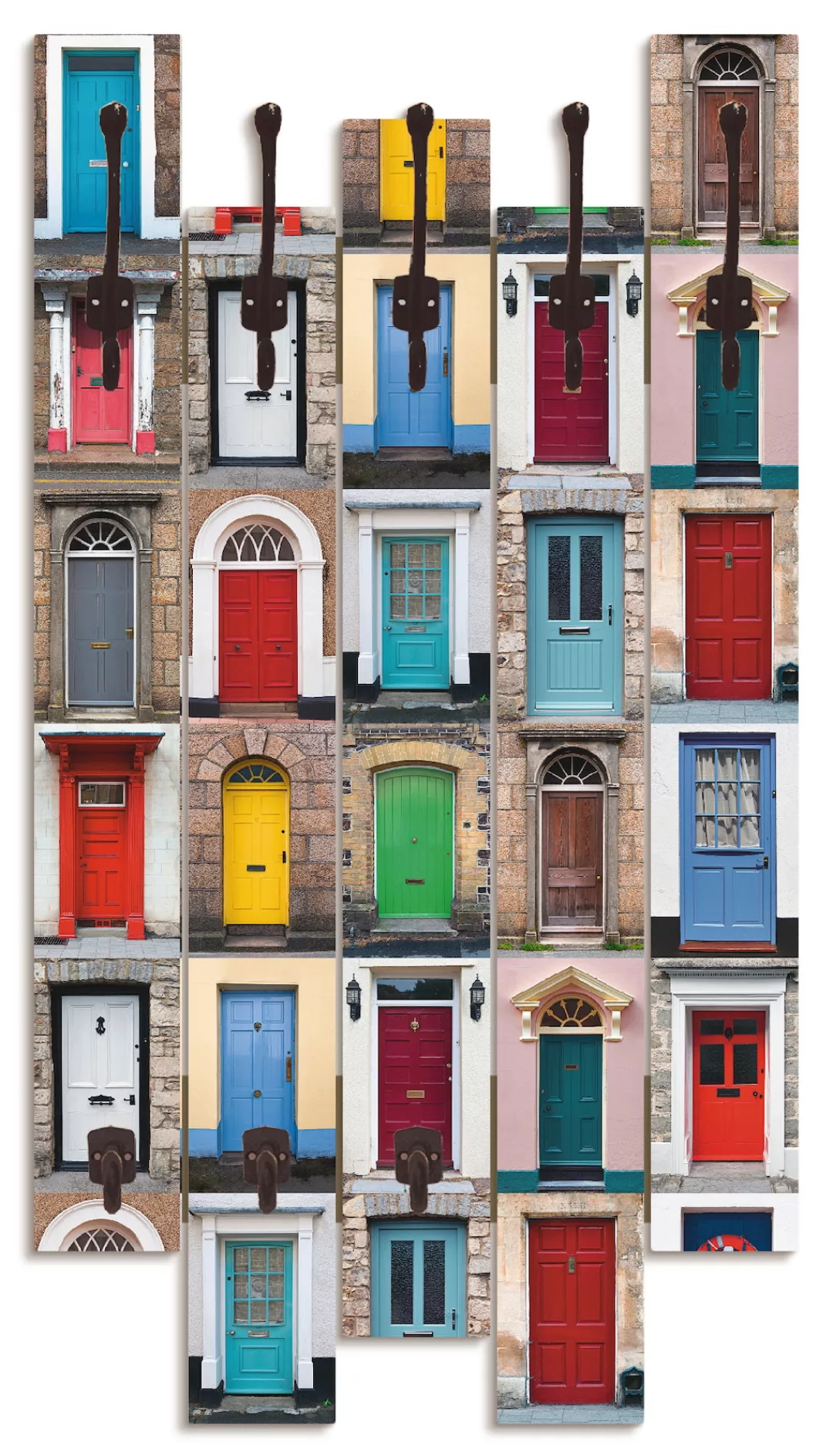 Artland Garderobenleiste "Fotocollage von 32 bunten Haustüren", teilmontier günstig online kaufen