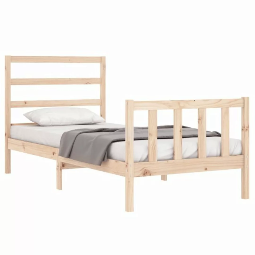 vidaXL Bett Massivholzbett mit Kopfteil 90x190 cm günstig online kaufen