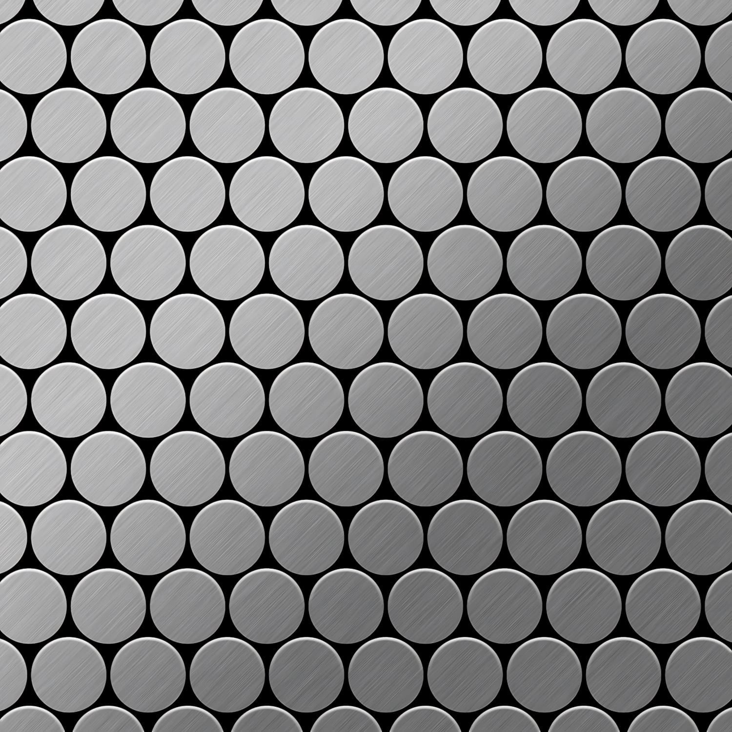 ALLOY Mosaik Fliese Massiv Metall Edelstahl Gebürstet Grau 1,6mm Stark Dome günstig online kaufen