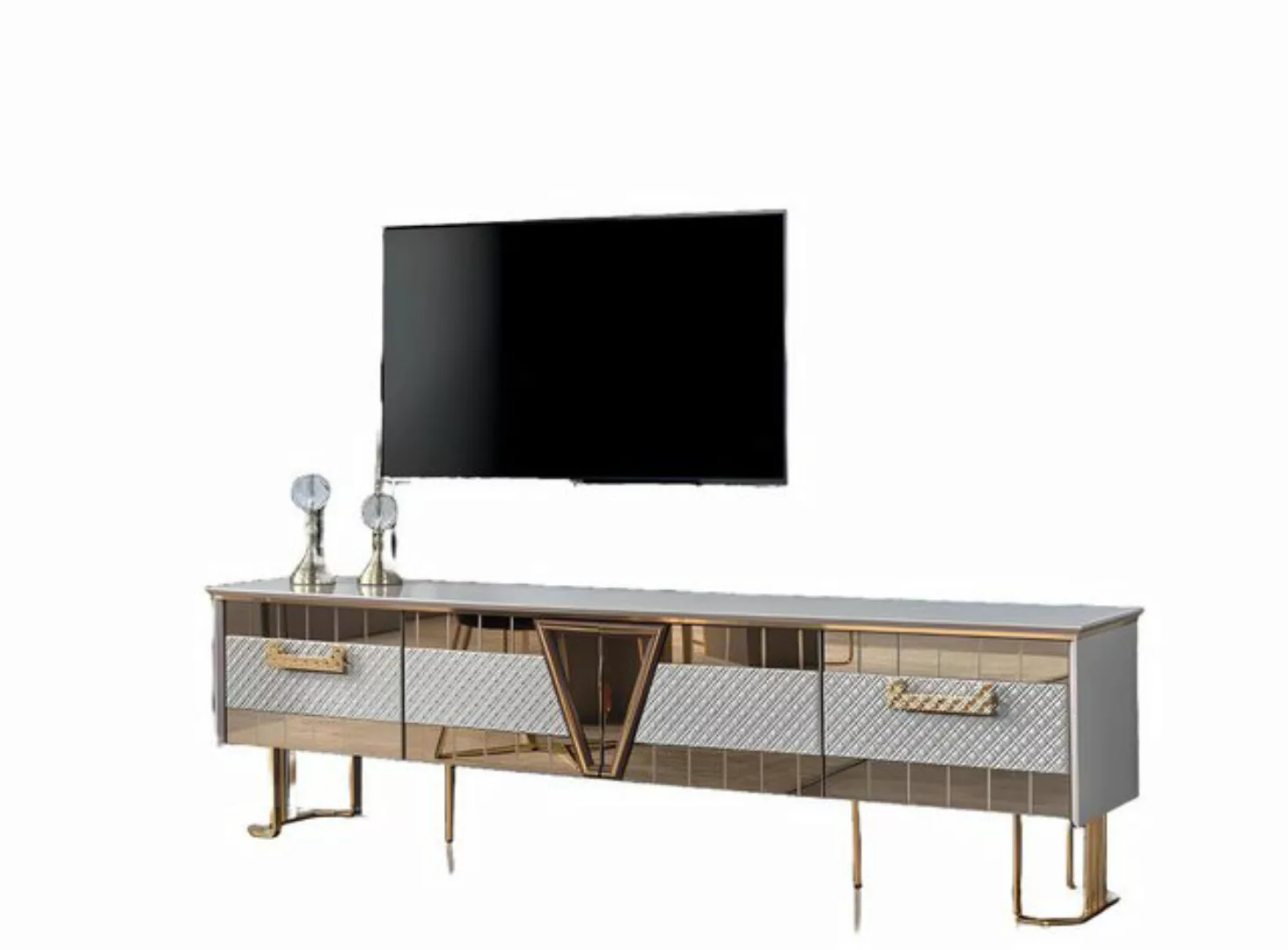 Xlmoebel TV-Schrank Zeitgemäßes Design in Grau Wohnzimmermöbel aus Holz mit günstig online kaufen