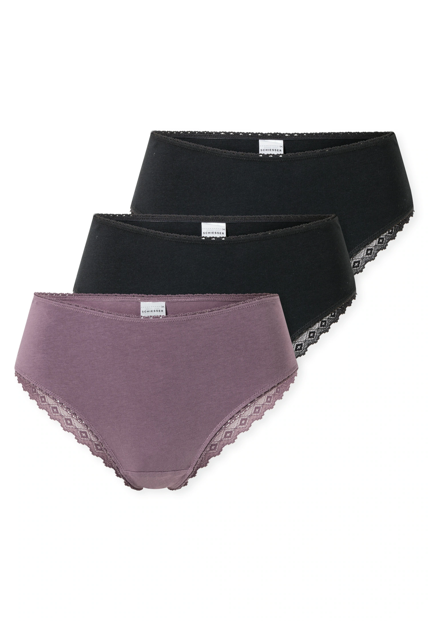 Schiesser Brasilslip "Modern Multipacks", (3er Pack), Spitzenbänder, Single günstig online kaufen