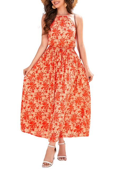 B.X Sommerkleid Damen Sommerkleider Mode Bedruckte Kleider Sexy A-Linien-Kl günstig online kaufen