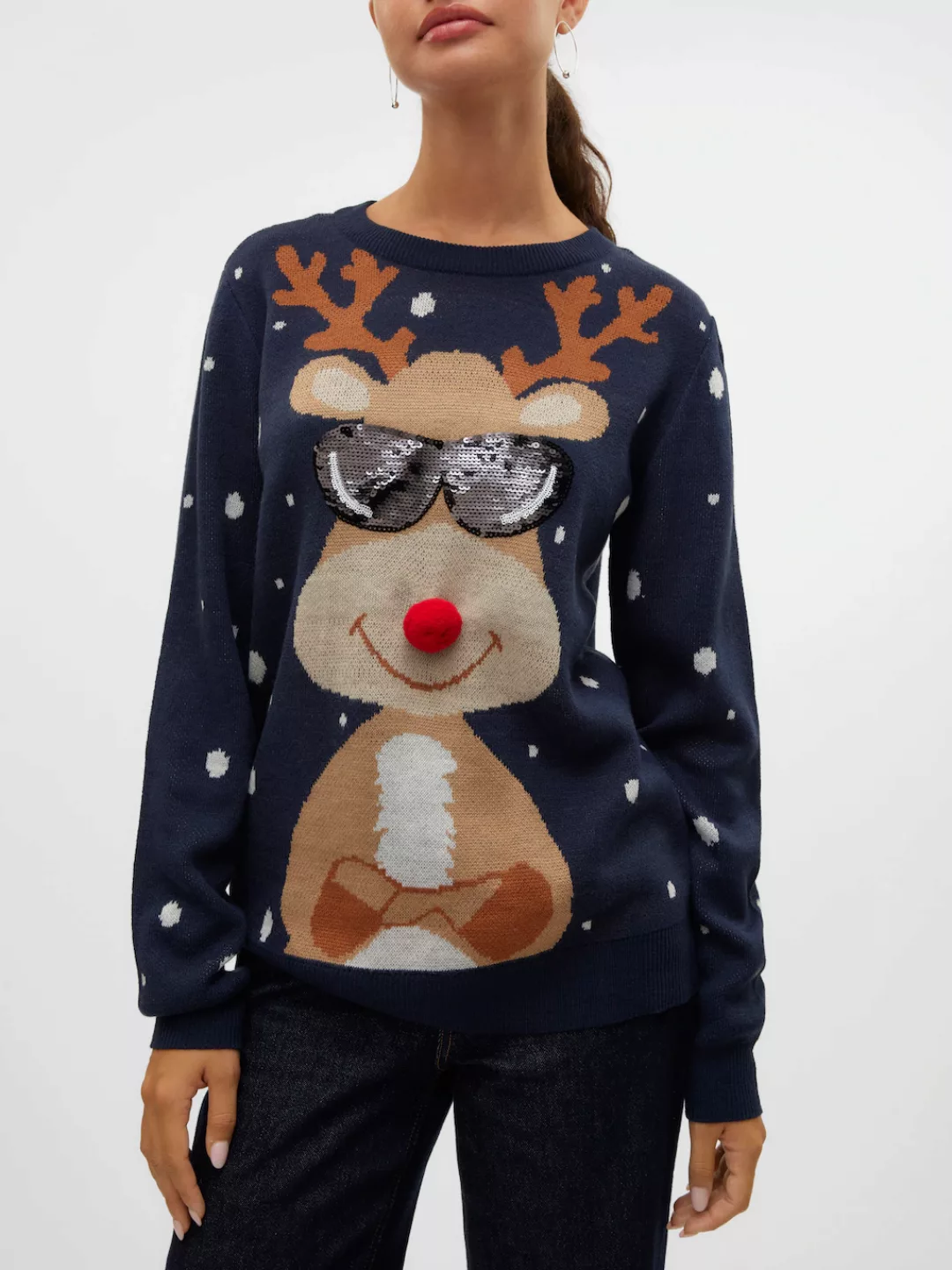 Vero Moda Weihnachtspullover VMNEWTINSEL LS O-NECK BLOUSE XMAS günstig online kaufen