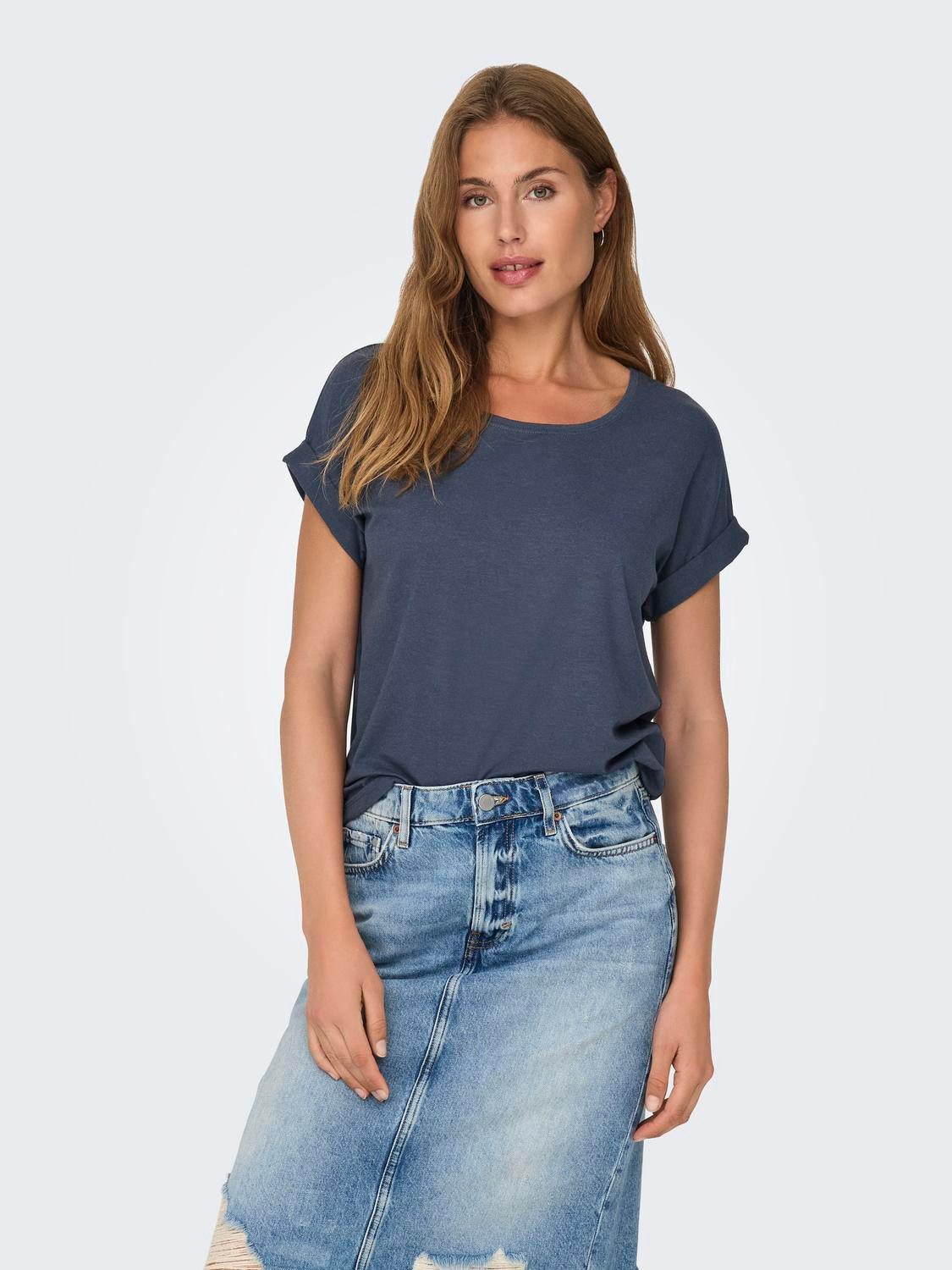 ONLY T-Shirt "ONLMOSTER – Kurzarmshirt mit Aufschlag und klassischem Look", günstig online kaufen