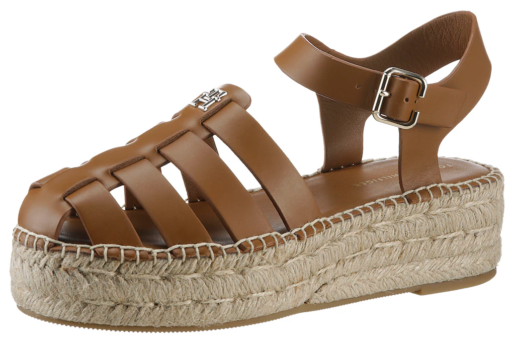 Tommy Hilfiger Sandale "TH AUTHENTIC LEATHER ESPADRILLE", Sommerschuh, Sand günstig online kaufen