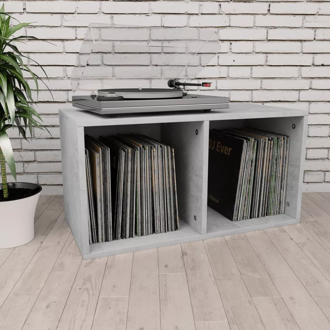 Schallplatten-aufbewahrungsbox Betongrau 71×34×36 Cm Spanplatte günstig online kaufen