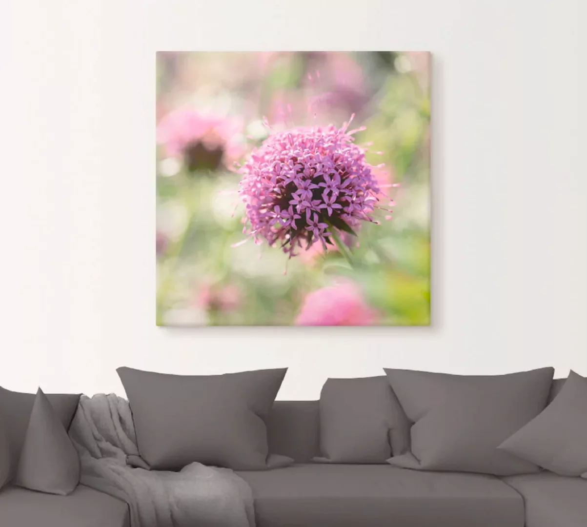 Artland Wandbild "Lila Blüte im Gegenlicht", Blumen, (1 St.), als Leinwandb günstig online kaufen