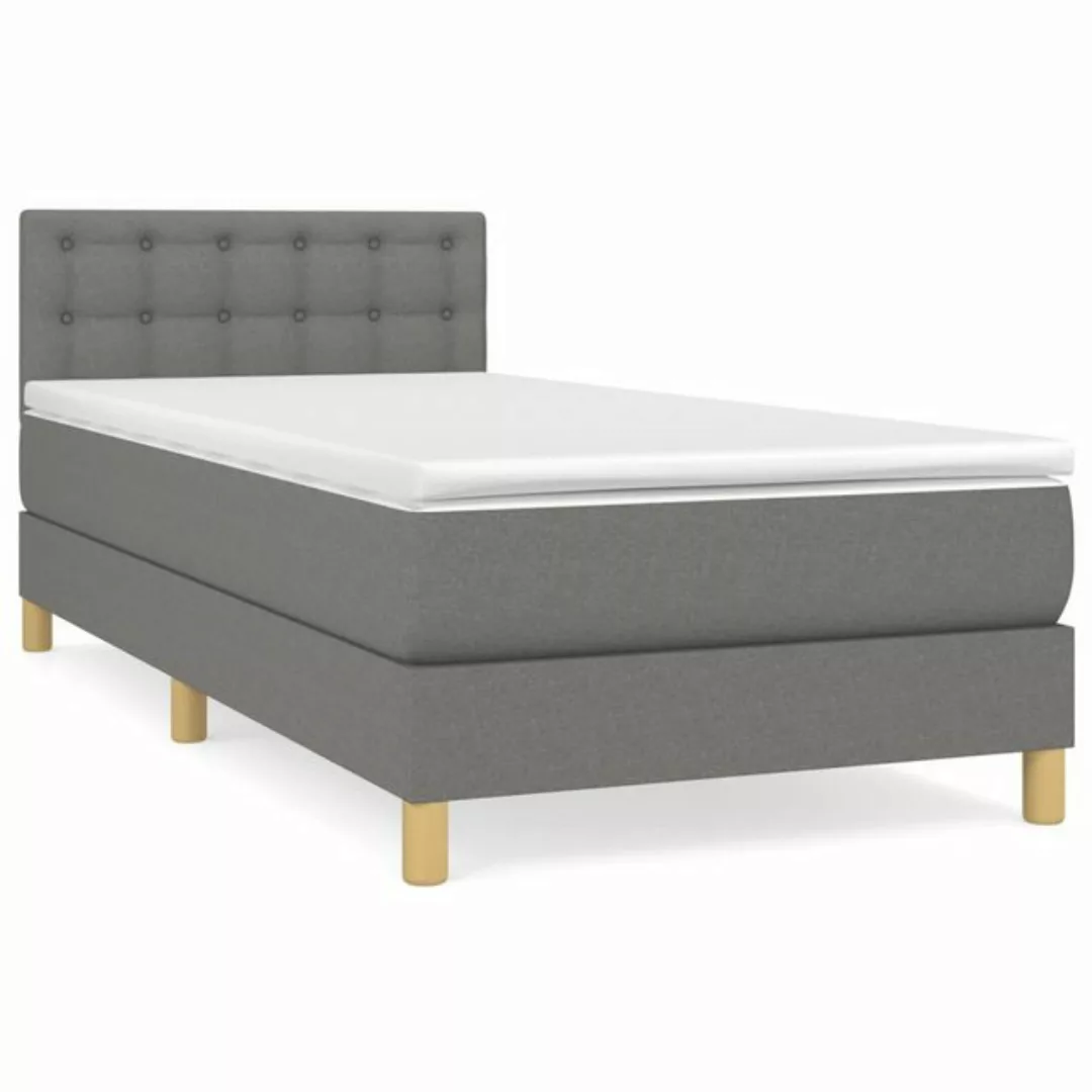 vidaXL Boxspringbett Boxspringbett mit Matratze Dunkelgrau 80x200 cm Stoff günstig online kaufen