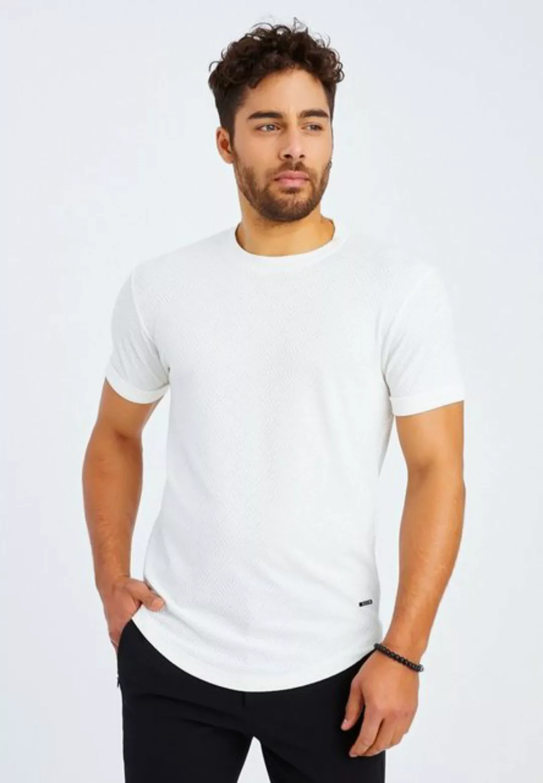 Leif Nelson Langarmhemd Herren T-Shirt Rundhals LN-55760 normal günstig online kaufen