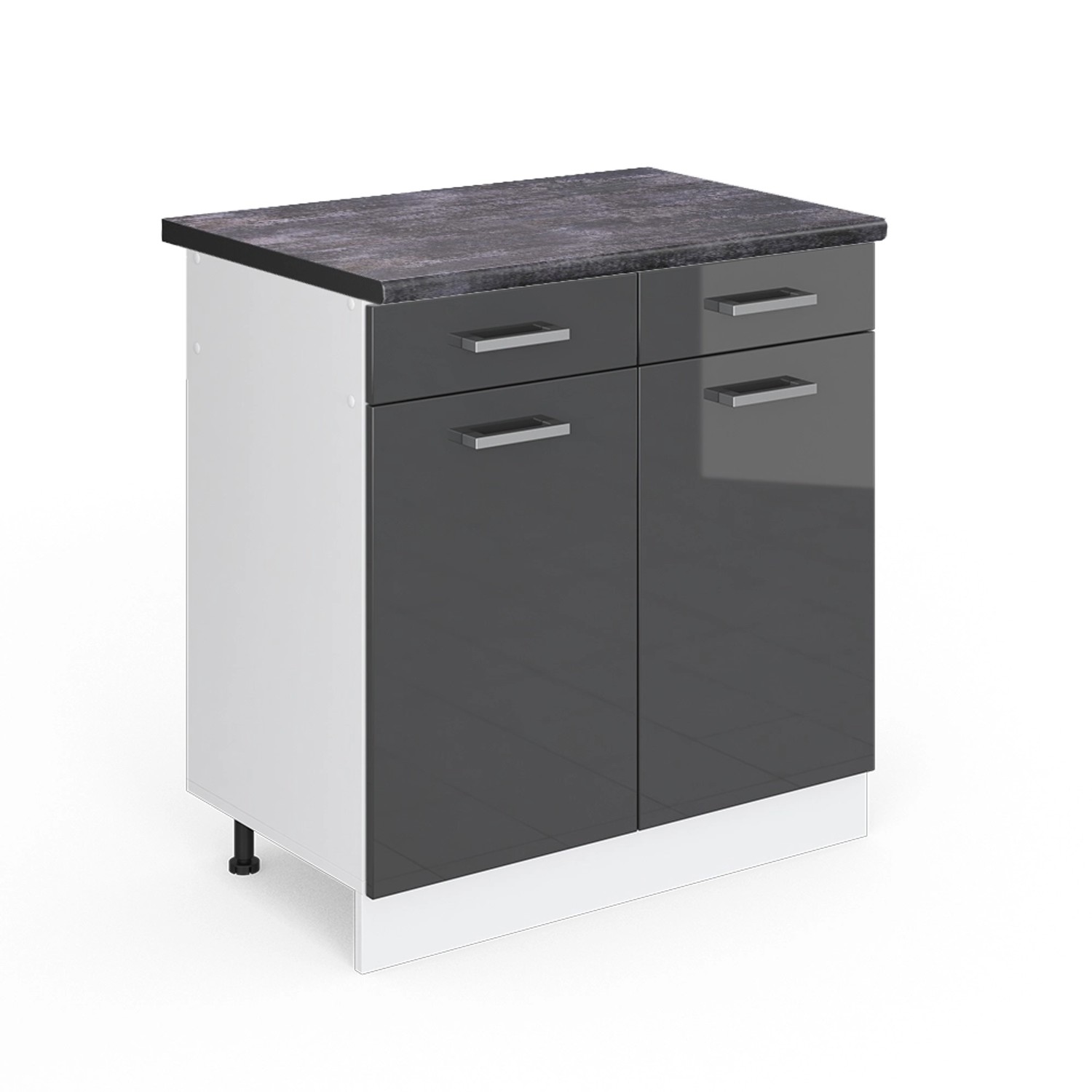 Vicco Unterschrank R-Line, Anthrazit Hochglanz/Weiß, 80 günstig online kaufen