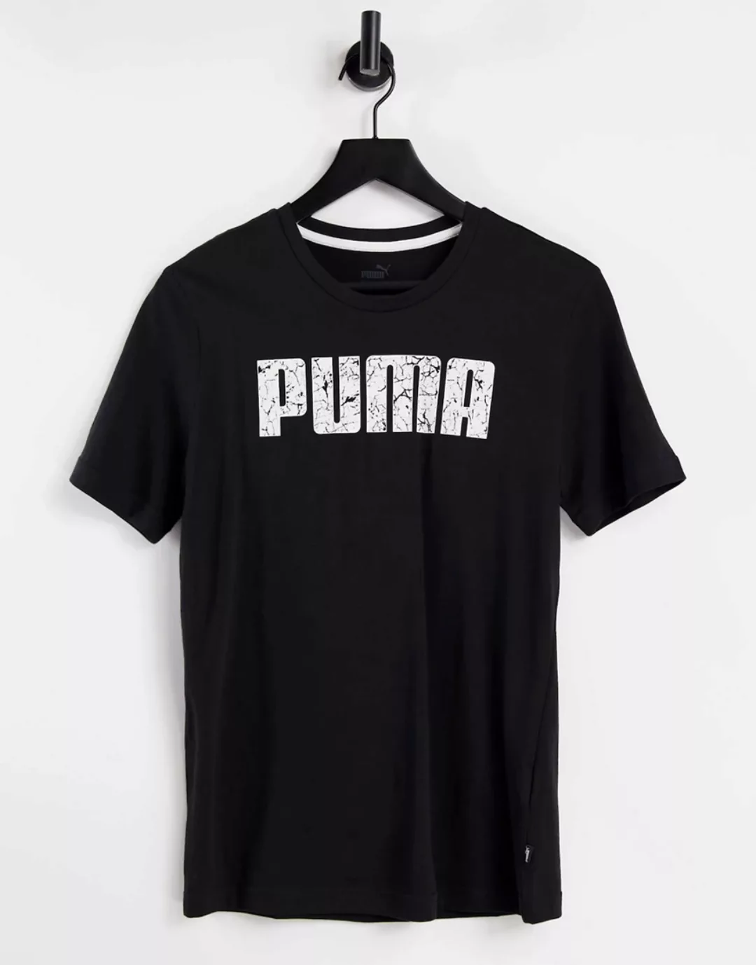 PUMA – T-Shirt in Schwarz mit Grafik-Print günstig online kaufen
