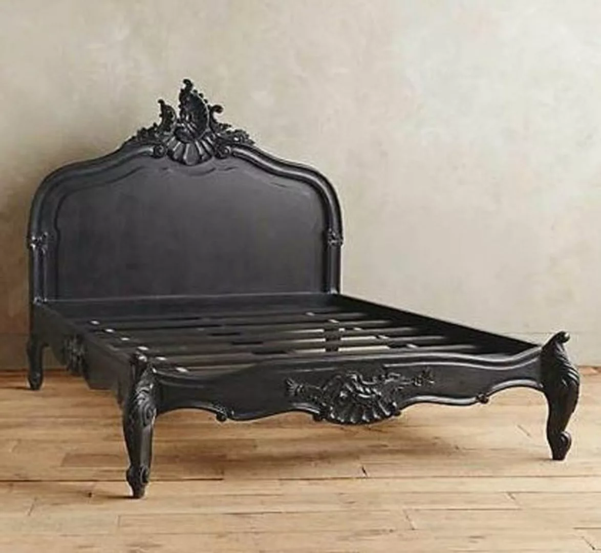 Casa Padrino Bett Bett Schwarz 180 x 200 cm - Made in Europe günstig online kaufen