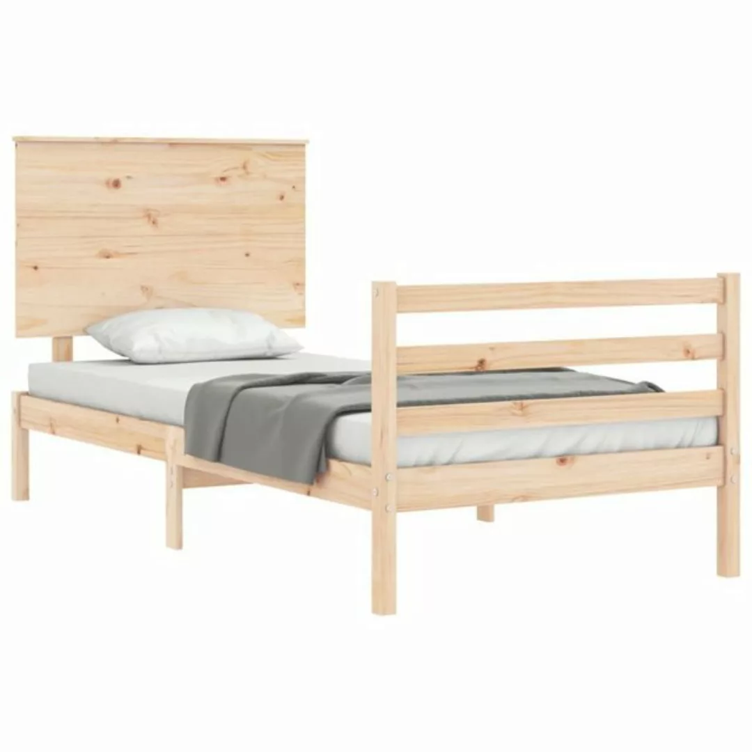 vidaXL Bett Massivholzbett mit Kopfteil günstig online kaufen