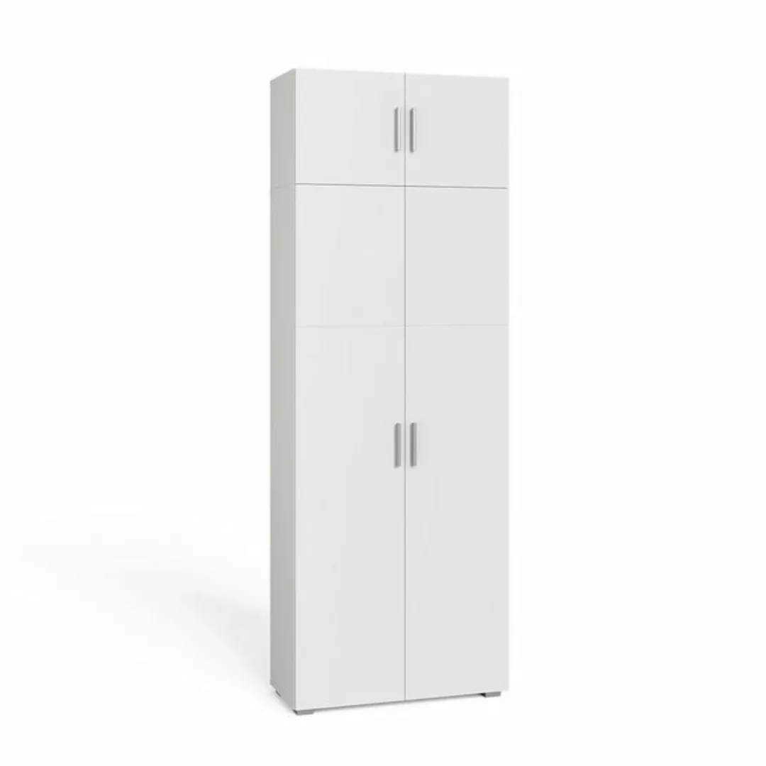 Vicco Aktenschrank Frank, Weiß, 80 x 223 cm mit Schrankaufsatz günstig online kaufen