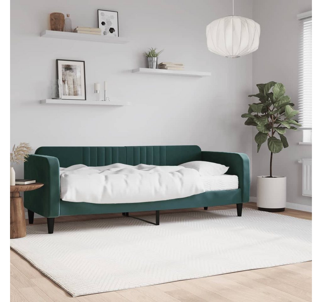 vidaXL Gästebett Gästebett Tagesbett mit Matratze Dunkelgrün 80x200 cm Samt günstig online kaufen