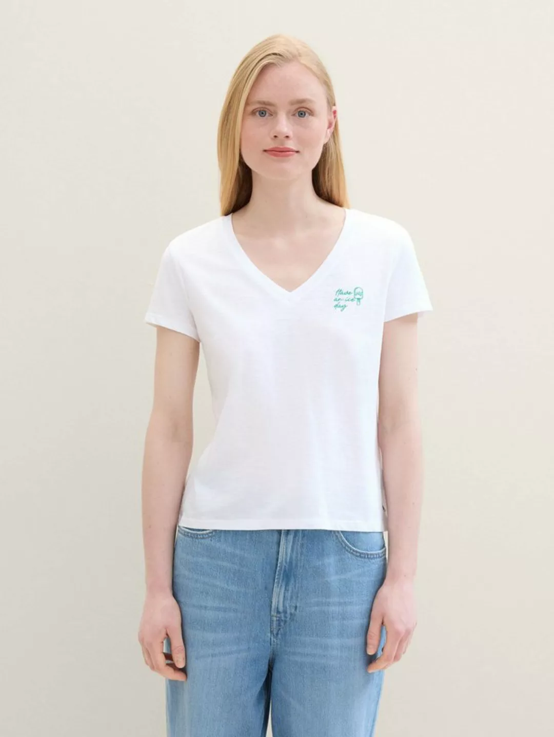 TOM TAILOR Denim T-Shirt mit Statement-Print günstig online kaufen