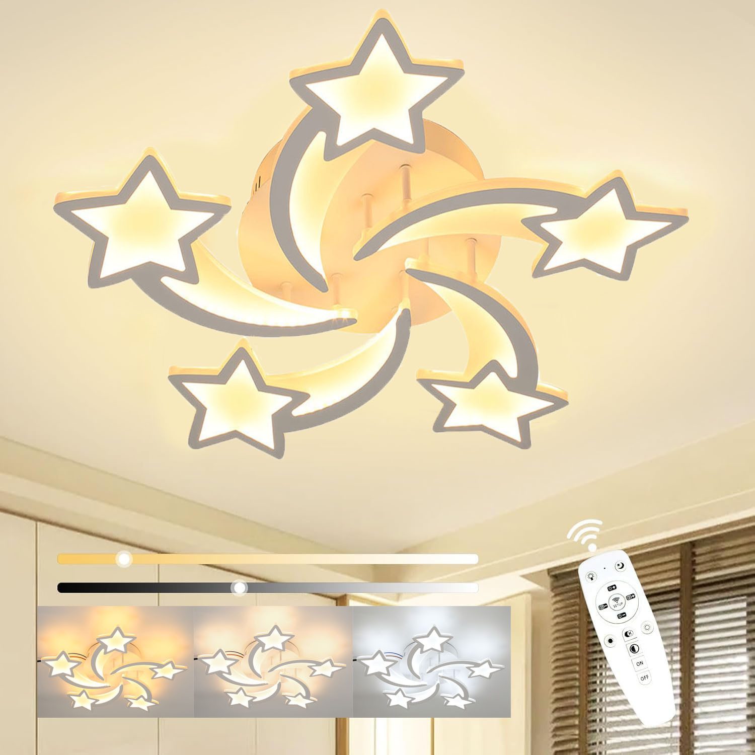 LETGOSPT Deckenleuchte 30W LED-Deckenleuchte mit Fernbedienung, günstig online kaufen