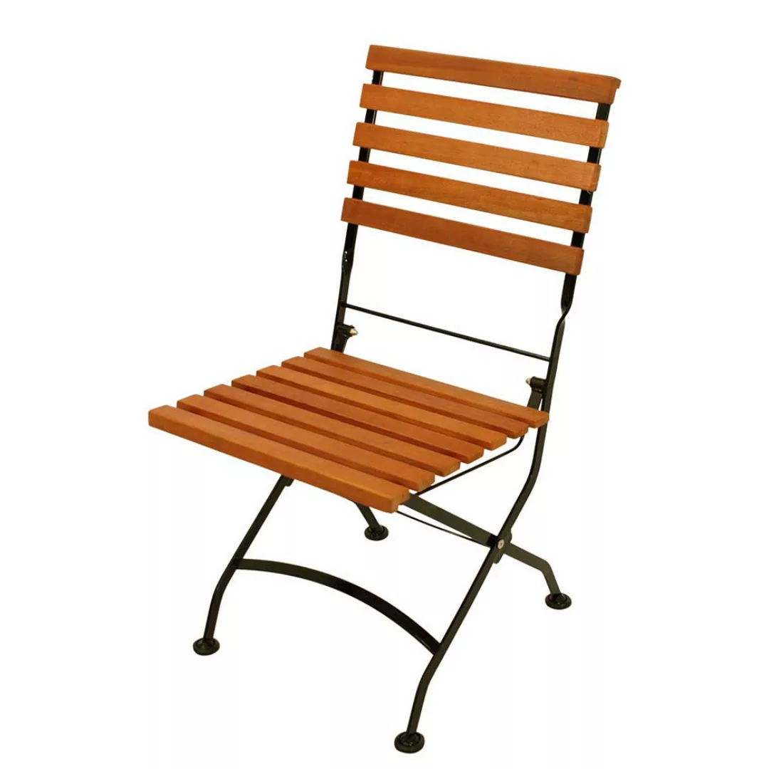 Gartenklappstühle aus massivem Eukalyptusholz Stahl (2er Set) günstig online kaufen