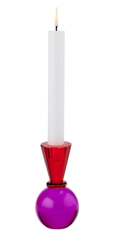 Giftcompany Kerzenhalter Kristallglas Sari Konus Pink Rot günstig online kaufen