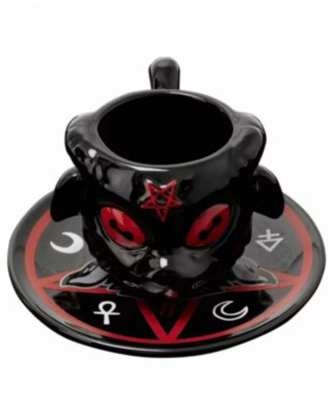 Baphomet Tasse & Unterteller von Killstar als Gothic Geschirr Tassen schwar günstig online kaufen
