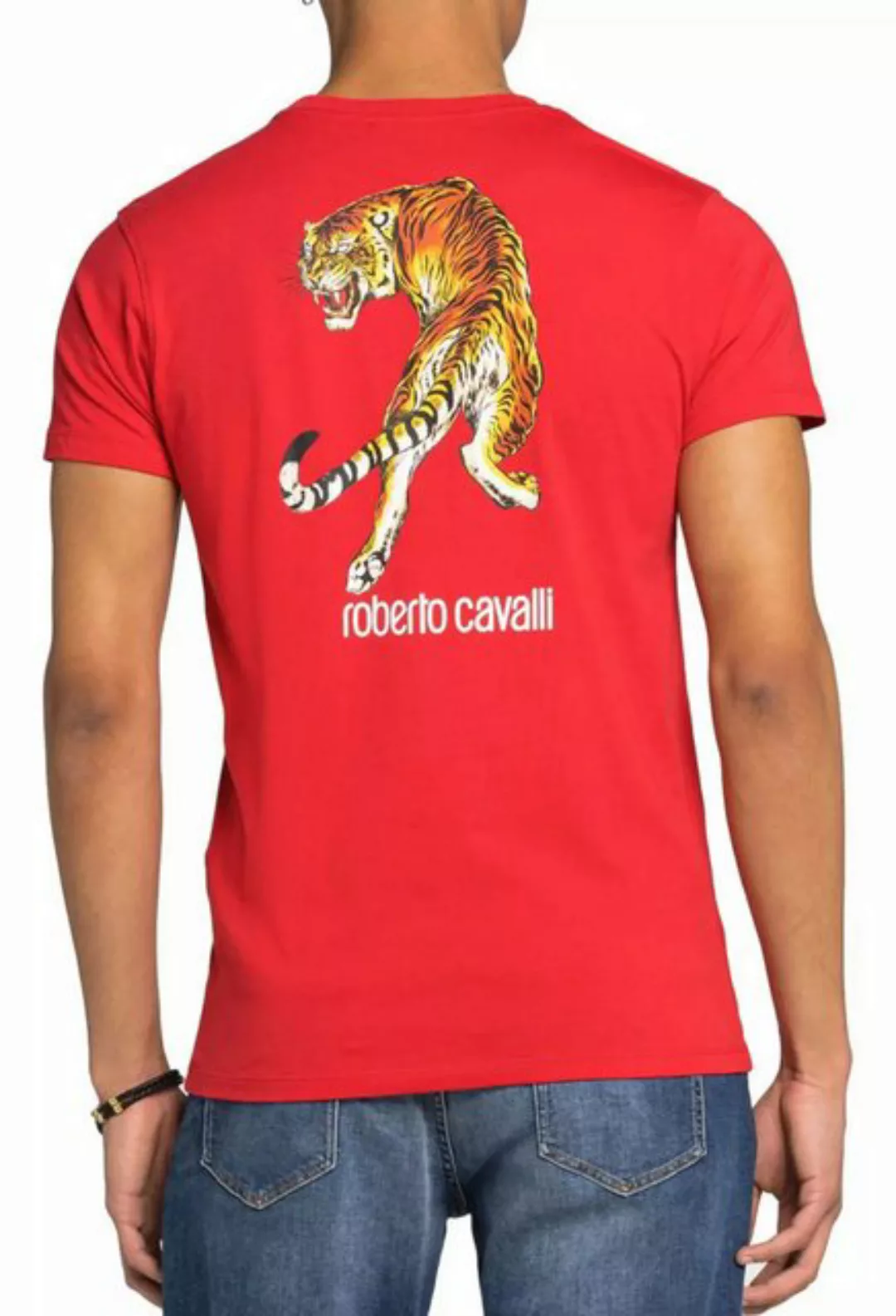 roberto cavalli T-Shirt Firenze Tiger Logo Print Slim Fit RC-Monogramm und günstig online kaufen