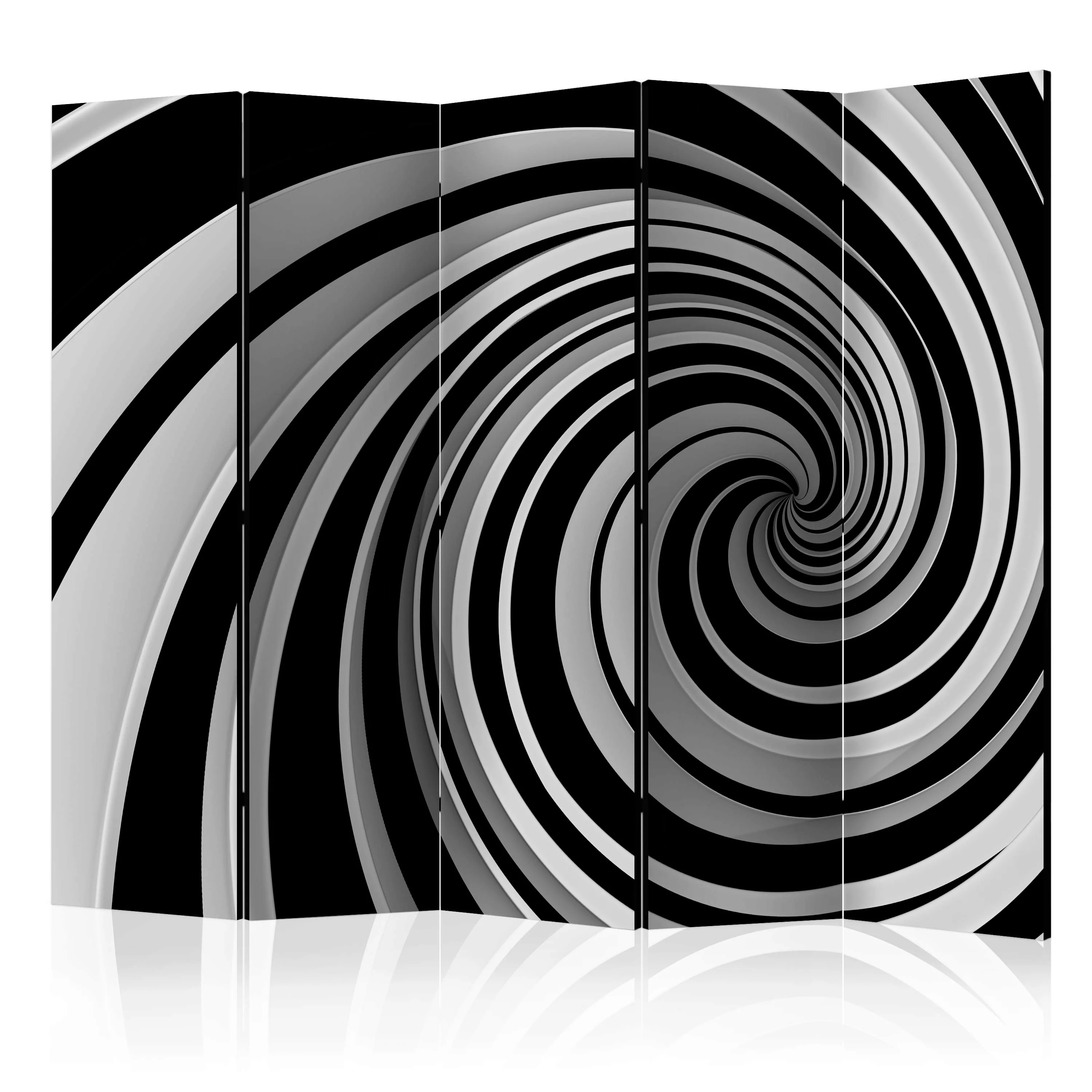 5-teiliges Paravent - Black And White Swirl Ii [room Dividers] günstig online kaufen
