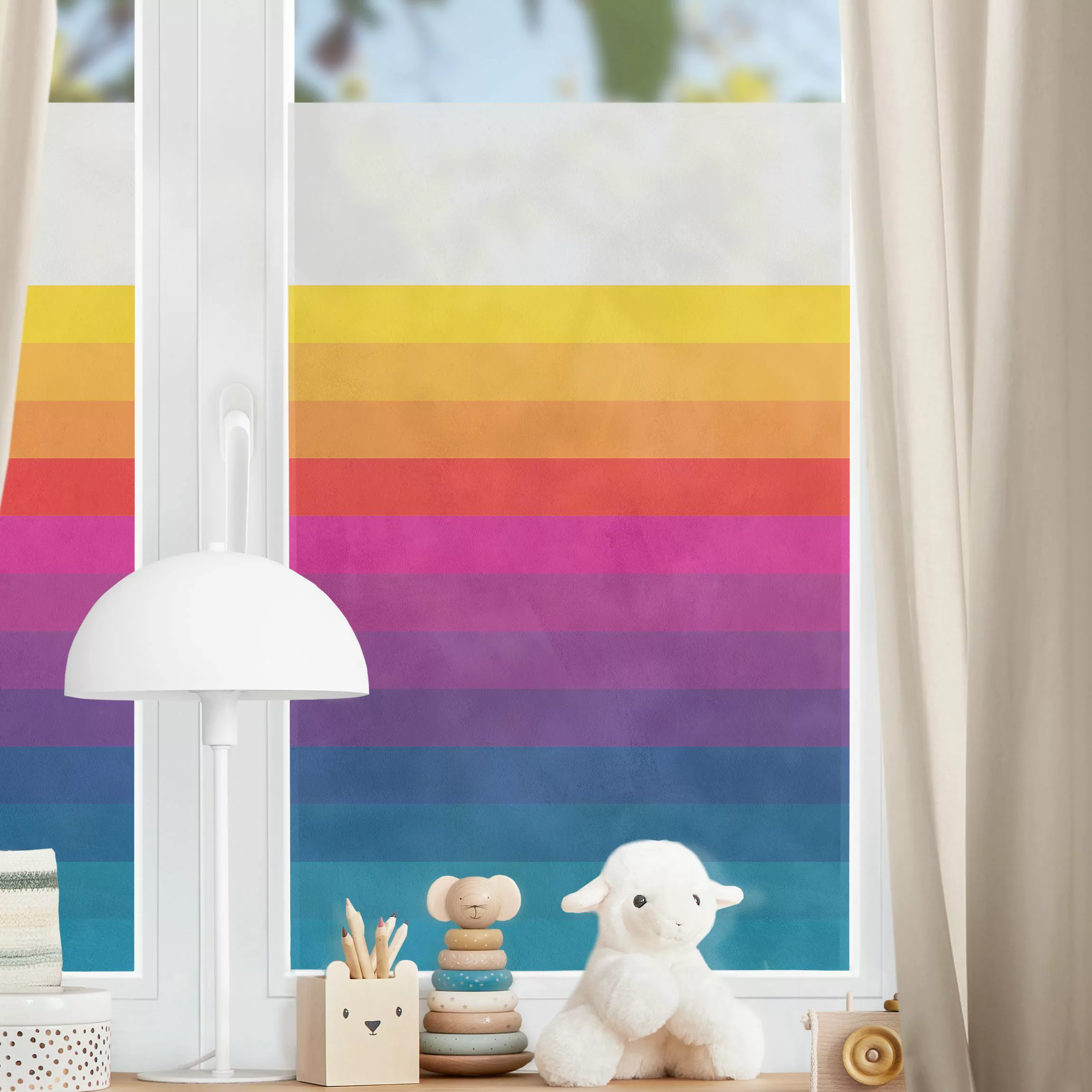 Fensterfolie Retro Regenbogen Streifen günstig online kaufen