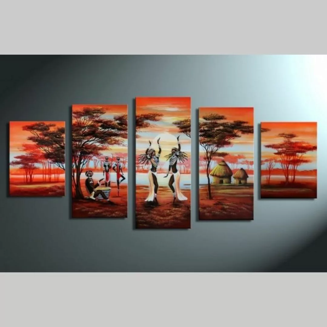 5 Leinwandbilder AFRIKA Frau (1) 150 x 70cm Handgemalt günstig online kaufen