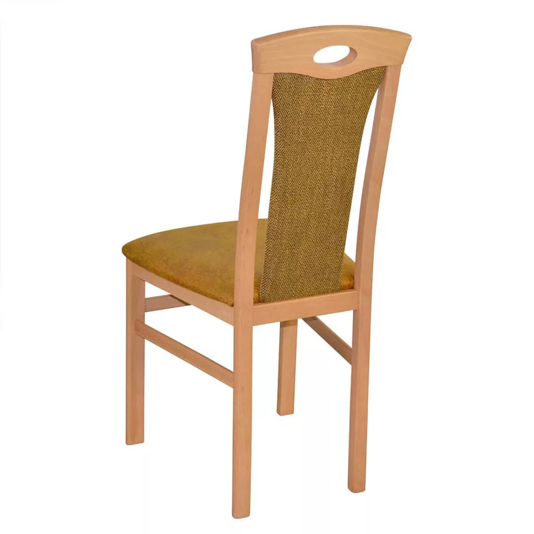 Esstisch Stühle Buche mit hoher Lehne Gestell aus Massivholz (2er Set) günstig online kaufen