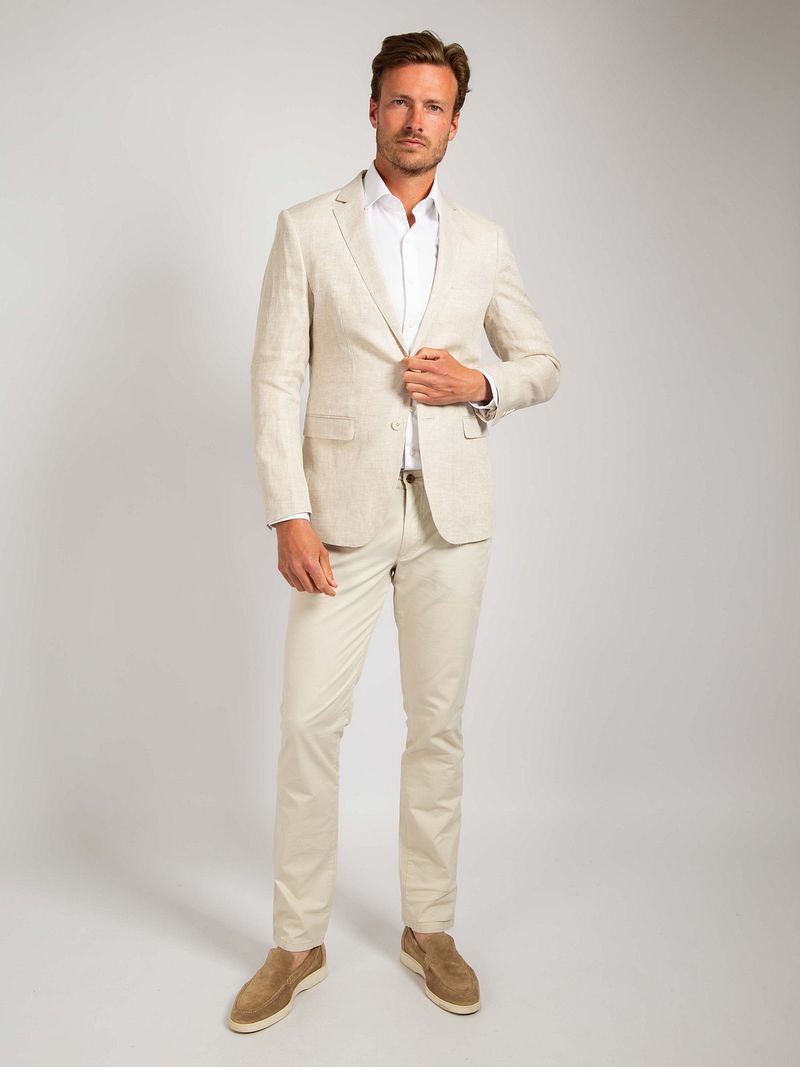 Suitable Blazer Leinen Herringbone Ecru - Größe 46 günstig online kaufen