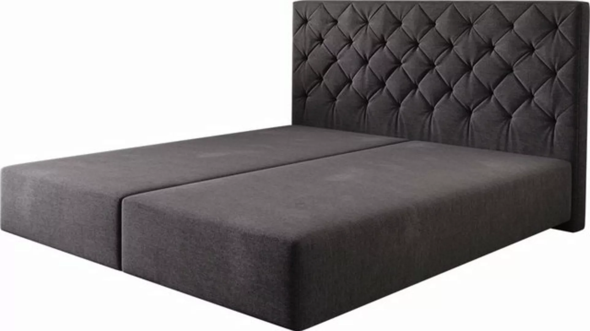 DELIFE Boxspringbett Dream-Great, Mikrofaser Schwarz 180x200 cm günstig online kaufen