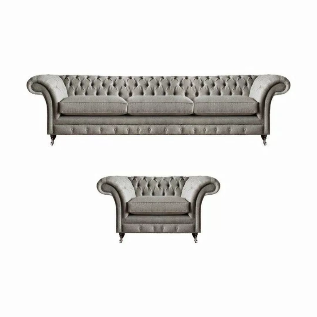 JVmoebel Chesterfield-Sofa Wohnzimmer Set 2tlg Sofa Dreisitze Sitzmöbel Ses günstig online kaufen