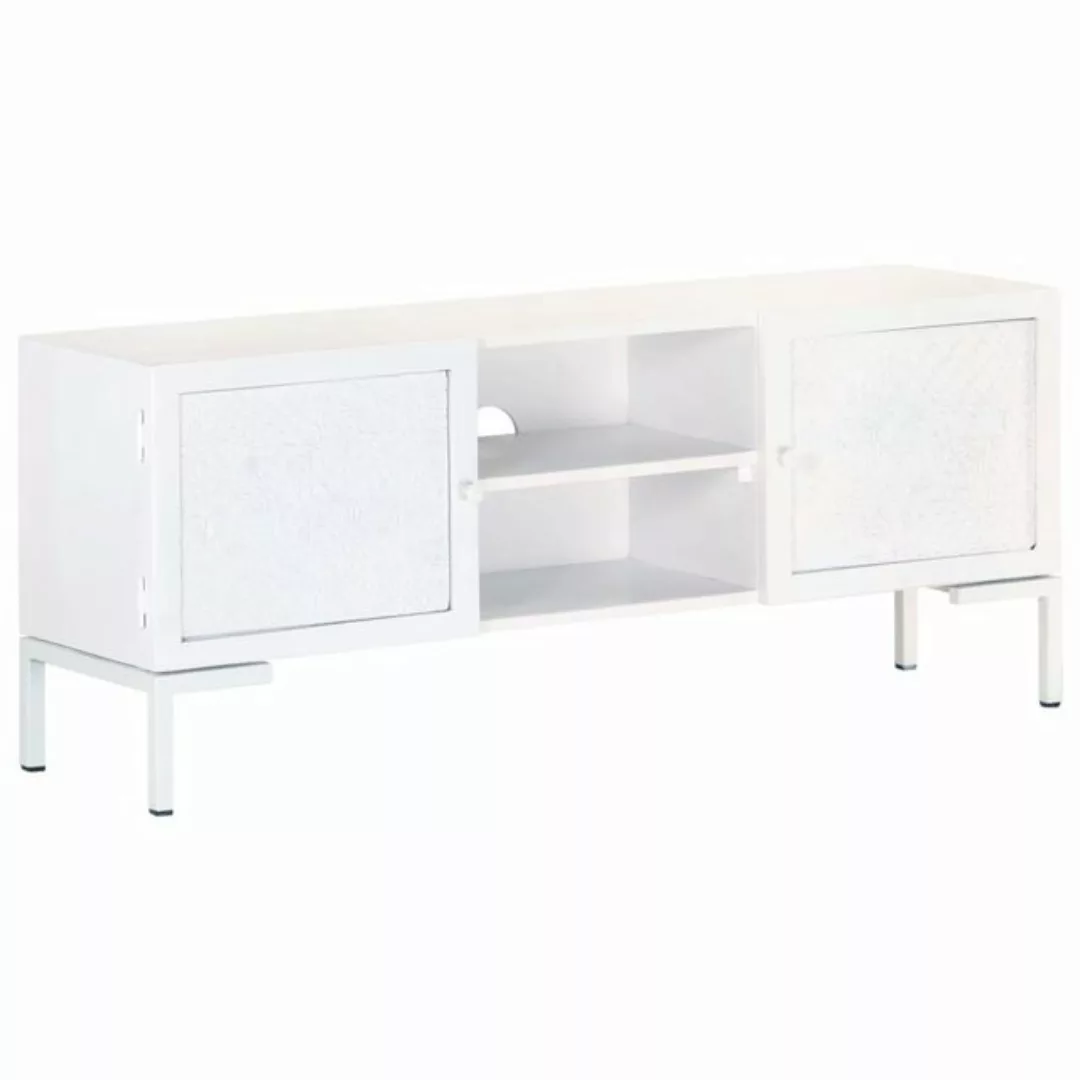 vidaXL TV-Schrank TV-Schrank Weiß 115x30x46 cm Massivholz Mango Lowboard günstig online kaufen