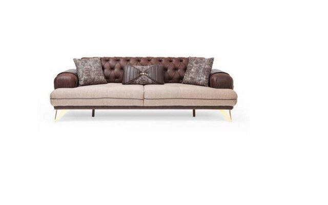 JVmoebel Chesterfield-Sofa Dreisitzer Braun Chesterfield Couch Sofa Möbel P günstig online kaufen